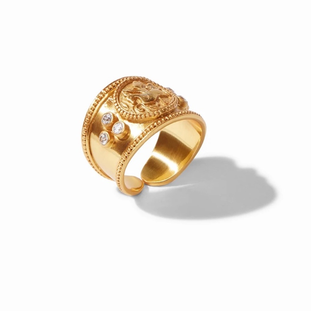 Julie Vos Coin Crest Ring-Gold size 7 - Picture 2 of 5